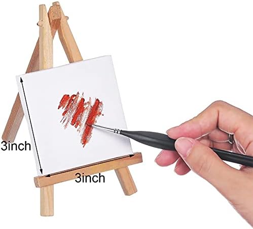 12 Pcs Mini Stretched Canvas for Painting, 3/4/5/6 Inch Blank Profile Square Painting Canvas Small Professional Paint Canva for Kids and Art Supplies for Acrylics, Oils