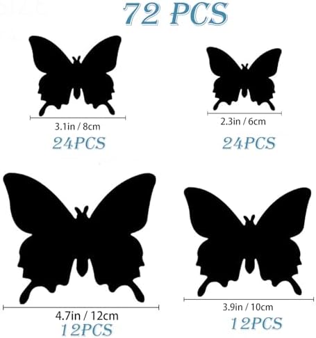 OPSEAM 3D Butterfly Wall Decor Butterfly Decorations Stickers with Magnets | 72 PCS Pink,12 Styles Double Layer Butterfly for Classroom Decoration,Locker Refrigerator, Reusable,Waterproof