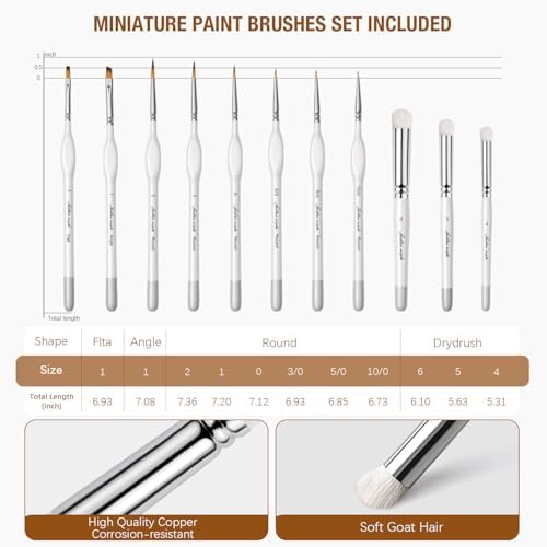 golden maple Wet Pallet for Painting Miniatures 2 in 1 Dry and Wet Palette with Lid, Including 11 Miniature Paint Brushes,100PCS Palette Paper, 4PCS Sponges, Paint Brushes Holders