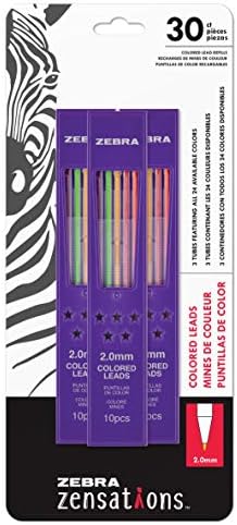 Zebra Pen Zensations Colored Mechanical Pencil Refill, #2 Lead 2.0mm, 3-Pk