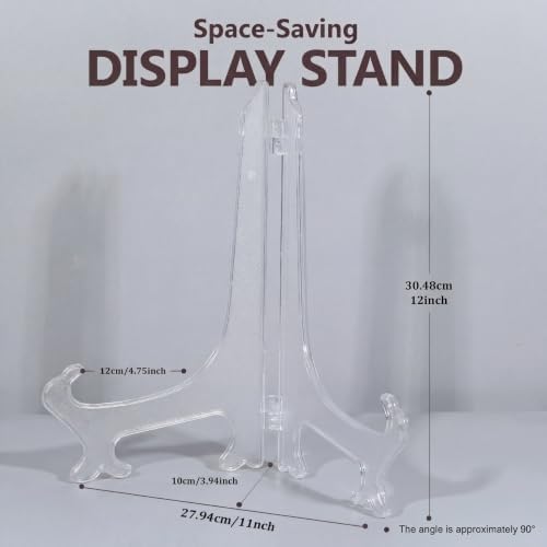 Artliving 12 Inch Plastic Display Stand, White Easel Display Photo Holder Stand, Displays Picture Frames, Cookbooks, Tablets and Art