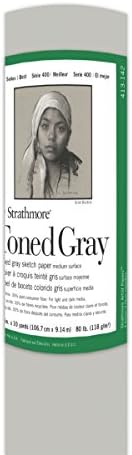 Strathmore 400 Series Toned Sketch Roll, 80 lb. Paper, 42 inch X 10 Yard, Gray (413-142)