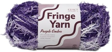 Craft County Fringe Yarn – Medium 4 Polyester Yarn for Scrubby Cloths, Personalized Gifts, and More!