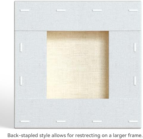 PHOENIX 6x6 Inch 6 Pack Artist Canvas - Small Square Stretched Canvases for Painting - 3/4 Inch Profile, 100% Cotton 11 Oz. Gesso Primed White Blank Professional Canvas Oil & Acrylic Paints