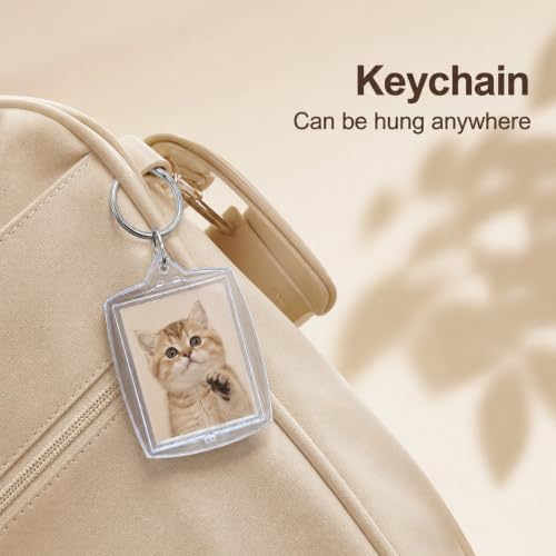 6 Pack Blank Photo Keychain, 2.16 x 1.5 Inch Acrylic Personalized Keychains for DIY Craft Making