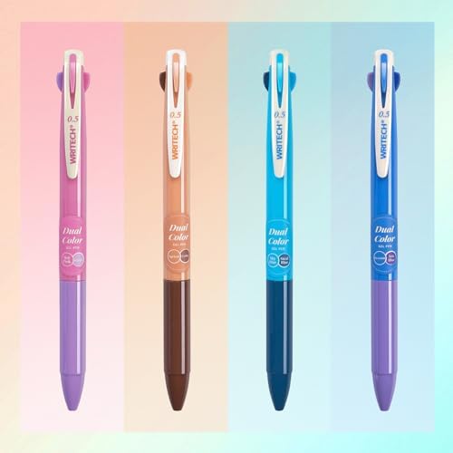 WRITECH Multi Colored Gel Pens: 0.5mm 2 in 1 Assorted Color Ink Fine Point Tip Aesthetic Retractable Pen Smooth Writing No Bleed For Journaling Coloring Drawing 8ct