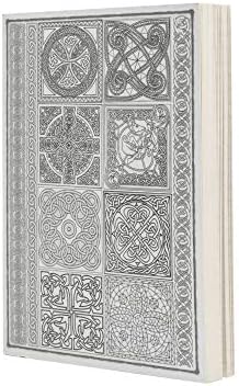 Pacific Arc LayFlat Sketchbook - 3.75 x 5.3 Inches - Celtic Blank Note Book, 64 Sheets, Thick 100gsm Paper, for drawing, sketching, and journaling, 32 Blank and 32 Gridded