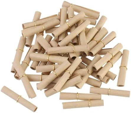 MECCANIXITY Mini Vintage Message Scrolls, 100pcs Valentine & Party Message Paper Roll, Brown