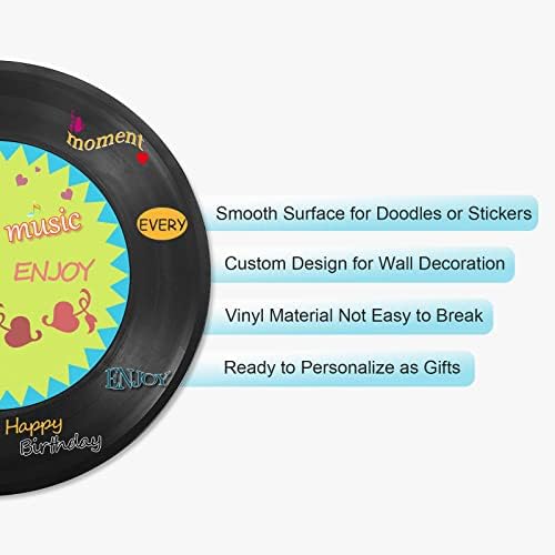 PATIKIL Blank Vinyl Records, 12 Inch 2 Pack CD Fake Vinyl Records for Wall Aesthetic Decor, Decorative Records for Roll Music Room Rock Party DIY Decoration, Black