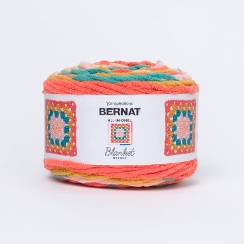 Bernat All in One Blanket Granny Soft Crochet Yarn, Throwback, 2-Pack