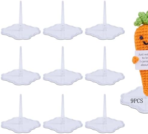9Pcs Clover Positive Crochet Animals Display Base for 2-5 Inch Crochet Doll