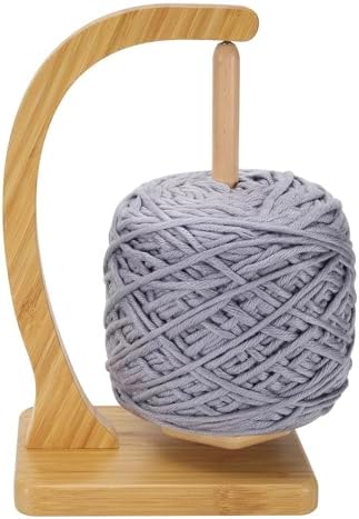 Yarn Holder for Crocheting and Knitting - Magnetic Wooden Yarn Holder Spinner, Ideal for Crochet Accessories, Knitting Accessories, Cool Gifts for Crocheters and Knitting Lovers （Natural）