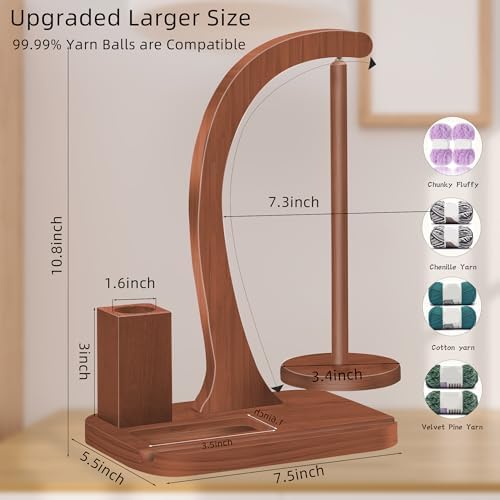 FOGWOWO Yarn Holder for Crocheting,with Storage & Phone Stand,Crochet Gifts