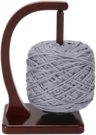 Yarn Holder for Crocheting and Knitting - Magnetic Wooden Yarn Holder Spinner, Ideal for Crochet Accessories, Knitting Accessories, Cool Gifts for Crocheters and Knitting Lovers （Burgundy）