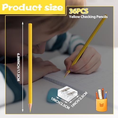 36 Pack Yellow Colored Pencils for Kids, Pre-sharpened Art Pencils Back to School Supplies Set, Drawing Sketching Pencils for Students, Teachers, Classroom