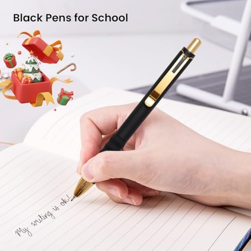 Aisibeiger Ballpoint Pens Black Ink Medium Point 1.0mm, Vintage 12-count