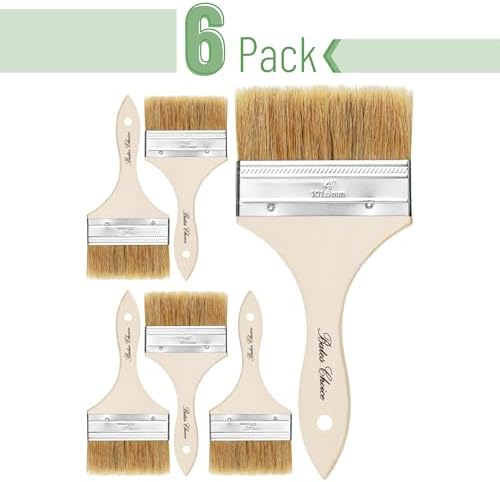 Bates- Chip Paint Brushes, 4 Inch, 6 Pack, Chip Brush, Brushes for Painting, Paint Brushes, Stain Brushes for Wood, Natural Bristle Paint Brush, 4 Inch Paint Brush, Chip Paint Brushes for Paint