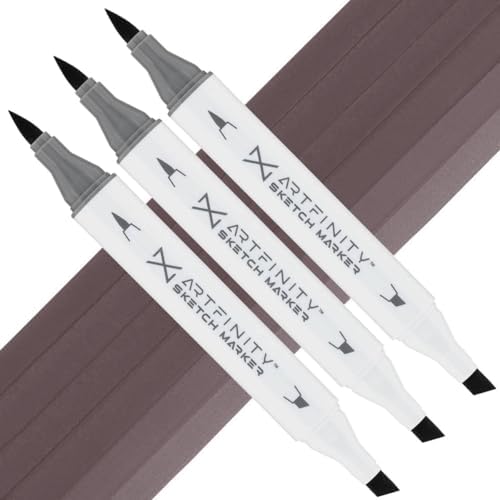 Artfinity Sketch Markers - Set of 3 - Bluebell RV9-7, Vibrant, Professional, Dye-Based Alcohol Markers for Artists, Drawing, Travel, & More