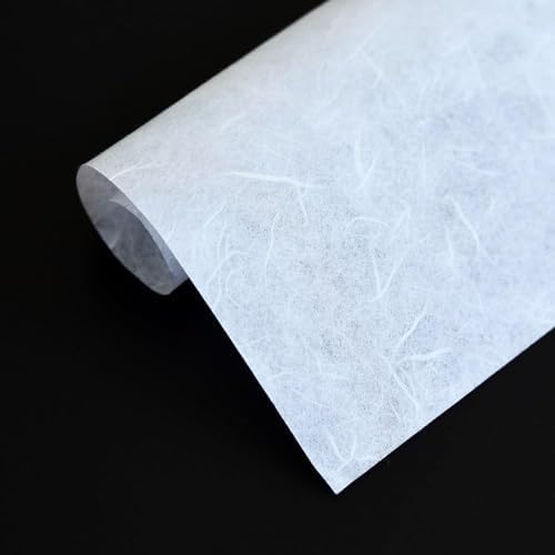 White Color A5 50 Sheets Natural Fiber Mulberry Tree Mulberry Paper Sheets Art Tissue Washi Paper Design Craft Art Origami Suppliers Card Making 8.3" x 5.8". (White, A5)