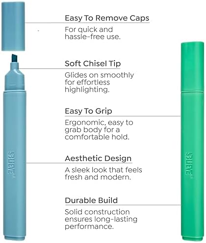 BLIEVE - Aesthetic Highlighters and Gel Pens With Soft Ink and Chisel Tip, Bible Highlighters and Pens No Bleed, Dry Fast Easy to Hold, for Bible Journaling Planner School Supplies (VINTAGE)