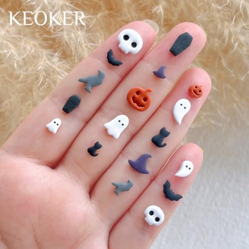 Keoker Mini Polymer Clay Cutters Halloween, 10 Shapes Halloween Clay Cutters for Polymer Clay Jewelry 3 Sizes(Micro. Mini, Small), Decoration to Make Halloween Earrings