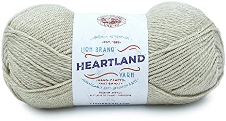 Lion Brand Yarn, Worsted-Weight Heartland Yarn for Knitting, Crocheting, and Crafting, Dry Tortugas, 1 Pack