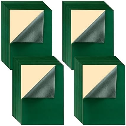 Mesheshe 40PCS Self Adhesive Felt, DIY Self Adhesive Fabric for Art & Crafts, Peel and Stick Felt for Drawer/Jewelry Box Felt Liner, A4 Size (8.3" x 11.8", Green), MSS23-XH-40PCSA4-GREEN