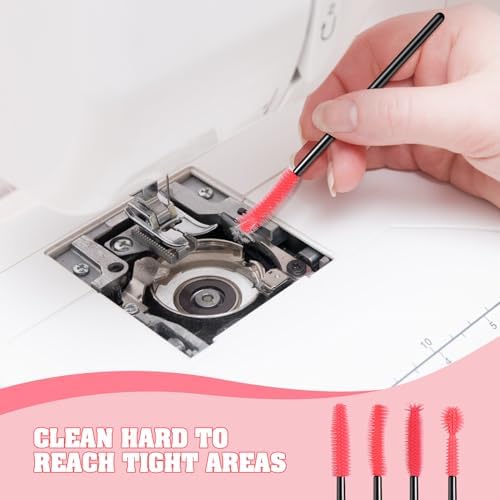 20 Pcs Sewing Machine Cleaning Brushes Reusable Silicone Cleaner,Black, Bright Pink