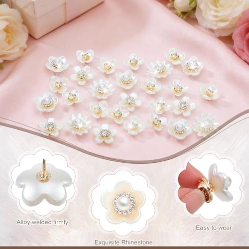 Flower Shape Pearl Rhinestone Brooch, 5 Style