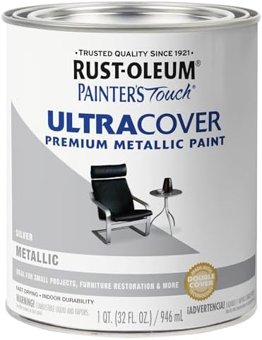 Rust-Oleum Painter's Touch Metallic Paint, Quart, Metallic Silver