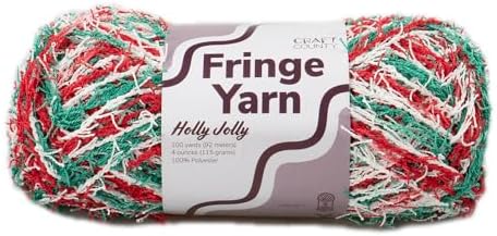 Craft County Fringe Yarn – Medium 4 Polyester Yarn for Scrubby Cloths, Personalized Gifts, and More!