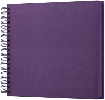 potricher 10 x 10 Inch DIY Scrapbook Photo Album 80 Pages, Purple | Thick Kraft Paper Scrap Book Photo Albums, Memory Book for Wedding, Anniversary, Baby, Family, Travel, DIY Projects
