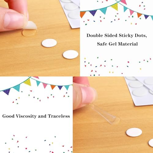 JANYUN 225 Pcs Double Sided Sticky Dot Stickers Putty Clear Sticky Tack