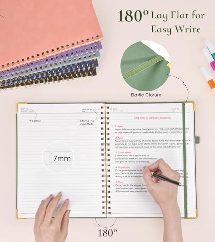 Hardcover Spiral Notebook Journal 8.5” x 11”, A4 Large Cute Notebooks for Women Men, Lined College Ruled Notebook, 100 GSM Paper, Spiral Bound Journals for Work School Note Taking Business, Petite Blooms