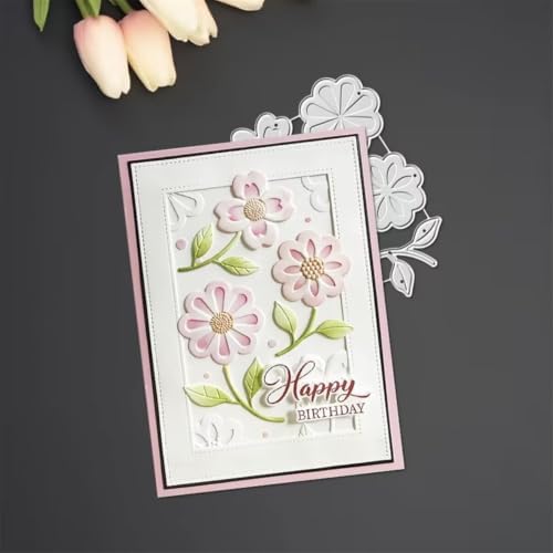 Scrapbooking Die-Cuts for Card Making, Christmas Metal Cutting Dies, Paper Craft Punch Template, Background Embossing Stencils, DIY Album Décor (3D Flower-10.5x7.5cm)
