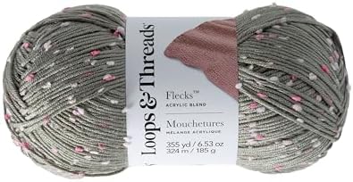 Loops & Threads Flecks Yarn - Yarn for Knitting, Crochet, Weaving, and Arts & Crafts - Multi, Acrylic Blend, 6.53 oz