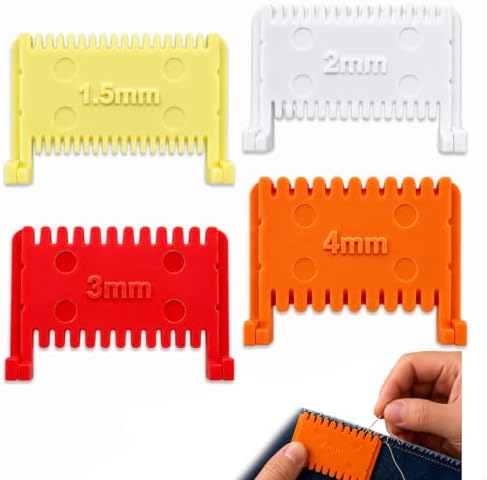 4Pcs Clip-On Sewing Ruler Set – 1.5mm/2mm/3mm/4mm for Edge Stitch Lock