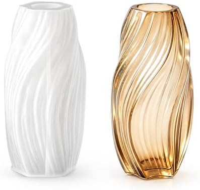 Vase Resin Mold, 3D Twisted Wave Silicone Mold for Epoxy Resin