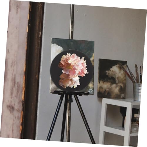 FAVOMOTO Black Round Canvas for Painting - Round Photo Frame, Wooden Wall Hanging Picture Frames Stretched Drawing Boards for Artists Painters DIY Painting