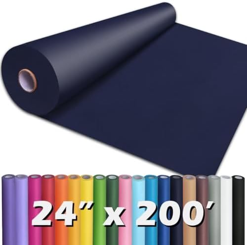 PerkHomy 24" x 2,400" (200') Navy Blue Kraft Paper Roll for Craft Bulletin Board Paper Art Table Covering Crafting Gift Wrapping Bouquet Packing Parcel 80GSM 55LB (Navy Blue, 24" x 200')