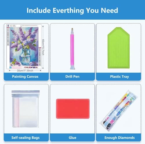 Axquilon Flower Diamond Arts Kits for Adults 12x16 inch