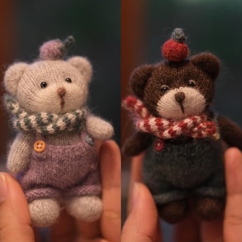 KNIMLY Knitting Kit, Bear with Knitting Needles, not Crochet, All-1 DIY