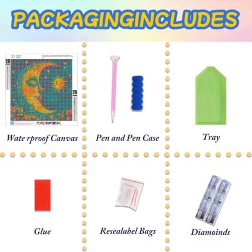 Lophomie Diamond Art Kits for Adults, 5D Diamond Painting Kits 14x14 in