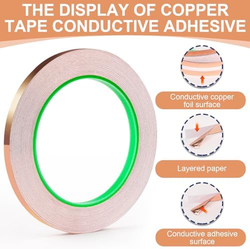 LOVIMAG Copper Tape (1/4inchX82.5FT) HVAC Foil Anti Tarnish Strips