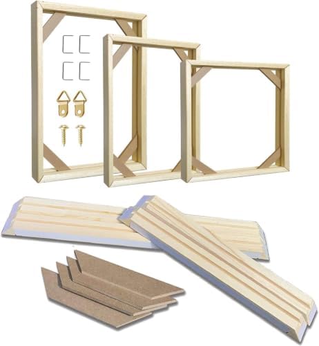 DIY Solid Wood Canvas Frame Kit with Stretch Bar - Customized Wooden Art Frames for Paintings - Easy-to-Build Canvas Stretching System - Wall Art & Oil Painting Accessories (8" x 10")