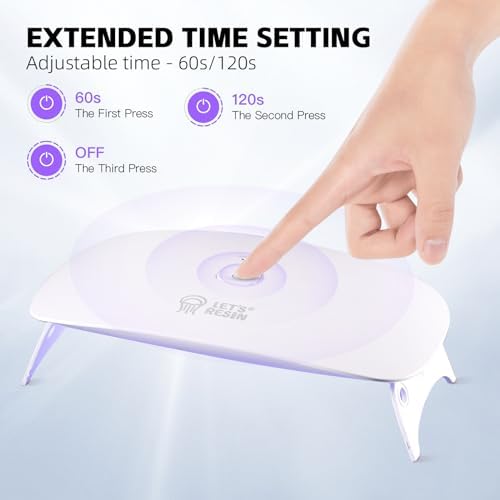 LET'S RESIN UV Resin Light, Portable Curing Lamp, White | Portable UV Resin Lamp Provides a Practical Curing Area for Jewelry Making, Resin Molds and DIY Craft Projects