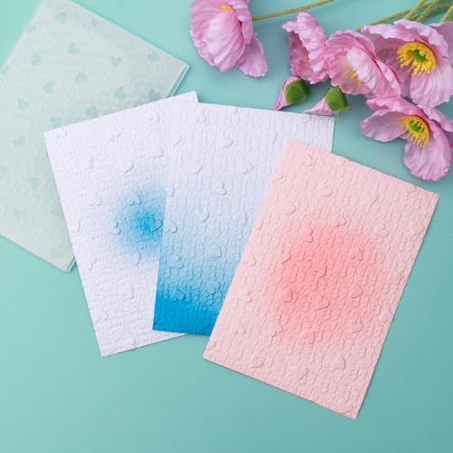 Valentine's Day Hearts 3D Embossing Folder for Card Making DIY Scrapbooking Heart Background Embossing Stencil Plastic Template Folder for Paper Crafting Arts Crafts Valentine's Scrapbook Album Decor