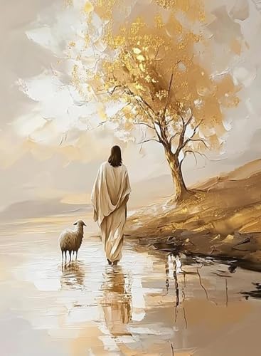 Jesus Paint by Numbers Kit for Adults Framed Canvas 12X16 in, Frameworkless