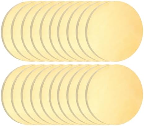 uxcell 20Pcs Brass Round Plate, 0.04"(1mm) Thick 0.8"(20mm) Dia H65 Brass Round Disc Blank Metal Sheet Copper Circle Disc for Metal Stamping DIY Crafts
