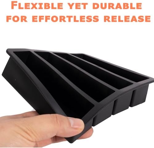 2PCS Silicone Butter Mold Tray with Lid, Non-Stick Butter Maker, Fits Standard Butter Size, Ideal for Butter, Soap Bars, Energy Bars, and Cakes (Black)